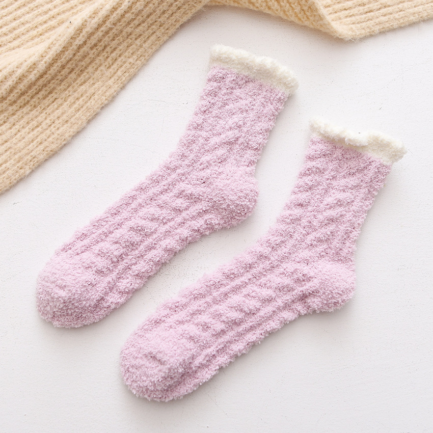 Coral Cashmere Socks Women Crew Socks Adult Winter Thickening Towel Floor Socks Home Socks Under Sleep Fluffy Fuzzy Socks